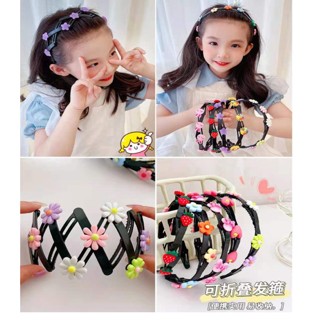 Bando Lipat Korea Fashion Folded Fold Bandana Wanita Anak Headband Aksesoris Rambut Head Band