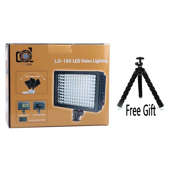 LD-160 HD-160 LED Video Lighting-lampu studio foto free Gorilla Pod