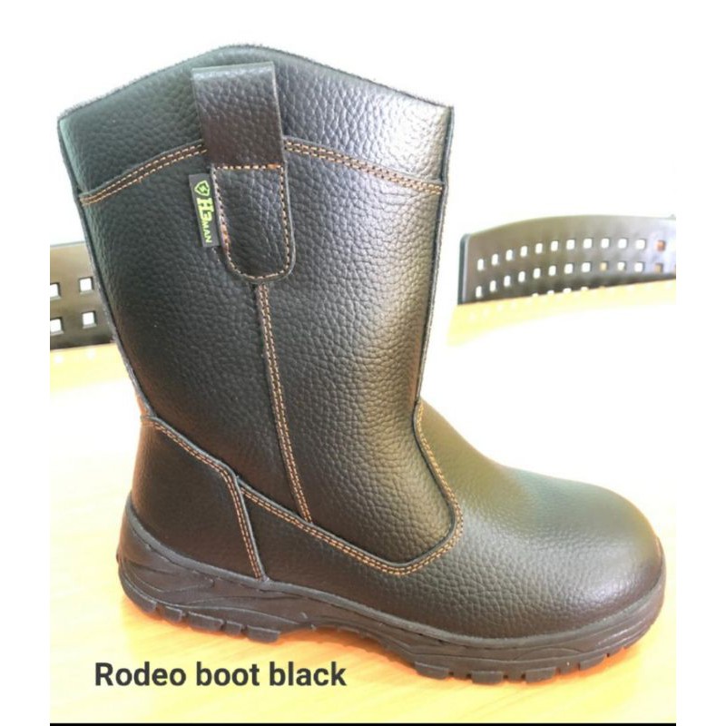 Sepatu safety h3man type rodeo boot warna hitam