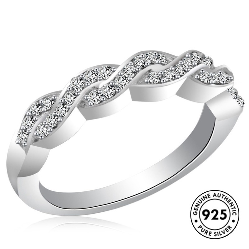 Cincin Berlian Bahan S925 Silver Untuk Pasangan