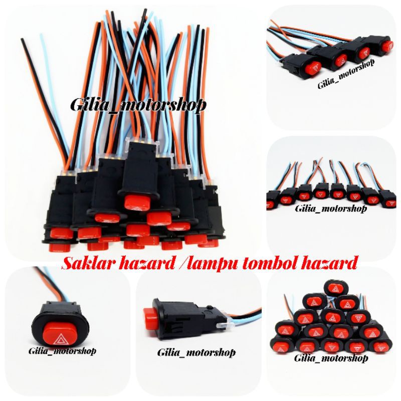 Saklar Hazard Motor Saklar Tombol Push on-off Saklar lampu Darurat Hazard