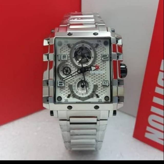 Jam tangan expedition e6757 wanita rantai silver white original