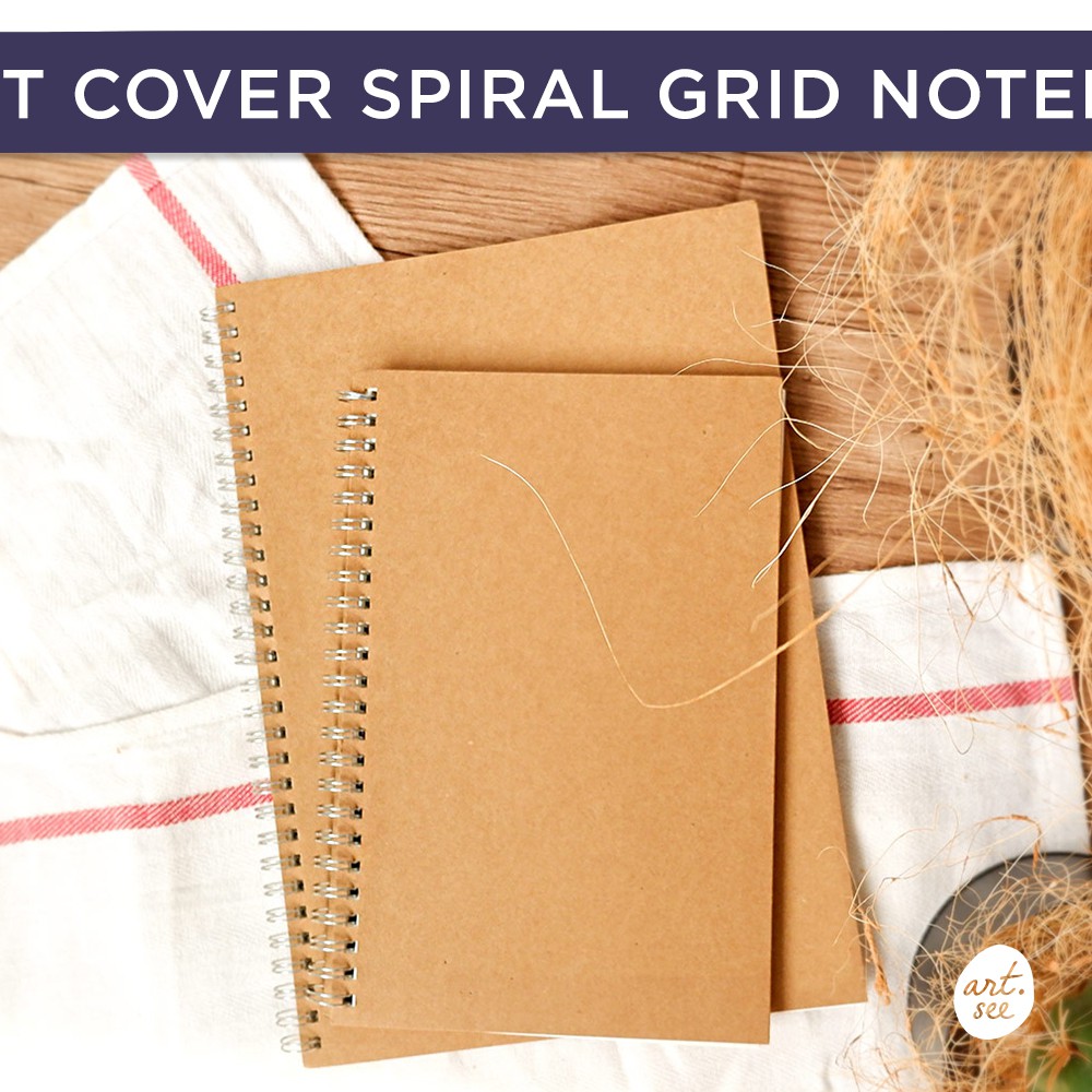

Kraft Cover Spiral Grid Notebook