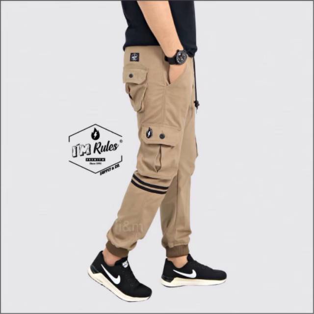 CELANA JOGGER CARGO STRIP ABU MUDA JOGER CARGO PARKOUR