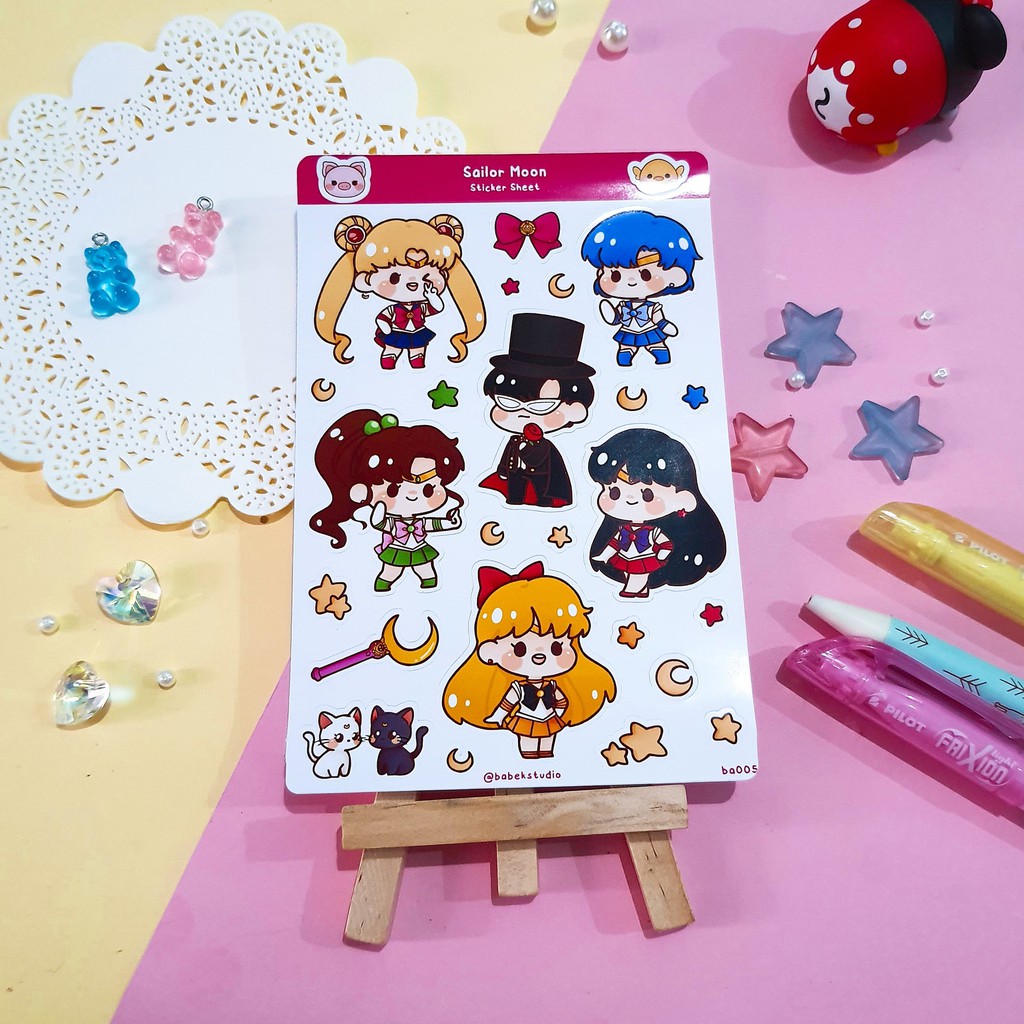 

Sailor Moon ♡ ba005 ♡ Babek Studio Planner Deco Sticker Sheet