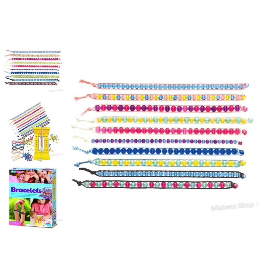 mainan kreatif buat gelang anak 4m charming beads bracelet kidzmaker