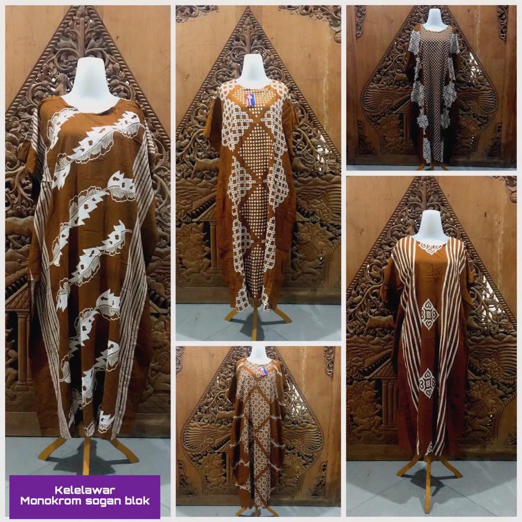 Daster Jumbo Kelelawar Kalong Lowo Batik Radian Solo Bahan Rayon Premium-COKLAT BLOK
