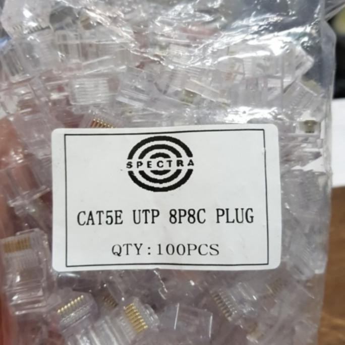 Promo Konektor Rj45 Cat5E Spectra Isi 100 / Connector Rj 45 Cat 5E Spectra Sale