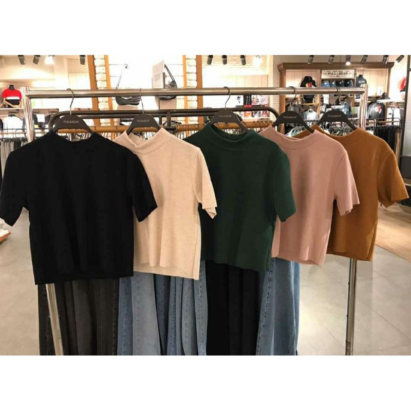 Kaos Pull and Bear Crop T-shirt Original