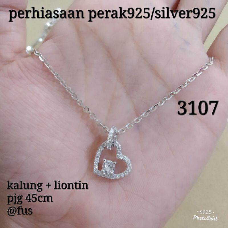 KALUNG NORI+LIONTIN LOVE PUTIH 3107 PERAK/SILVER 925