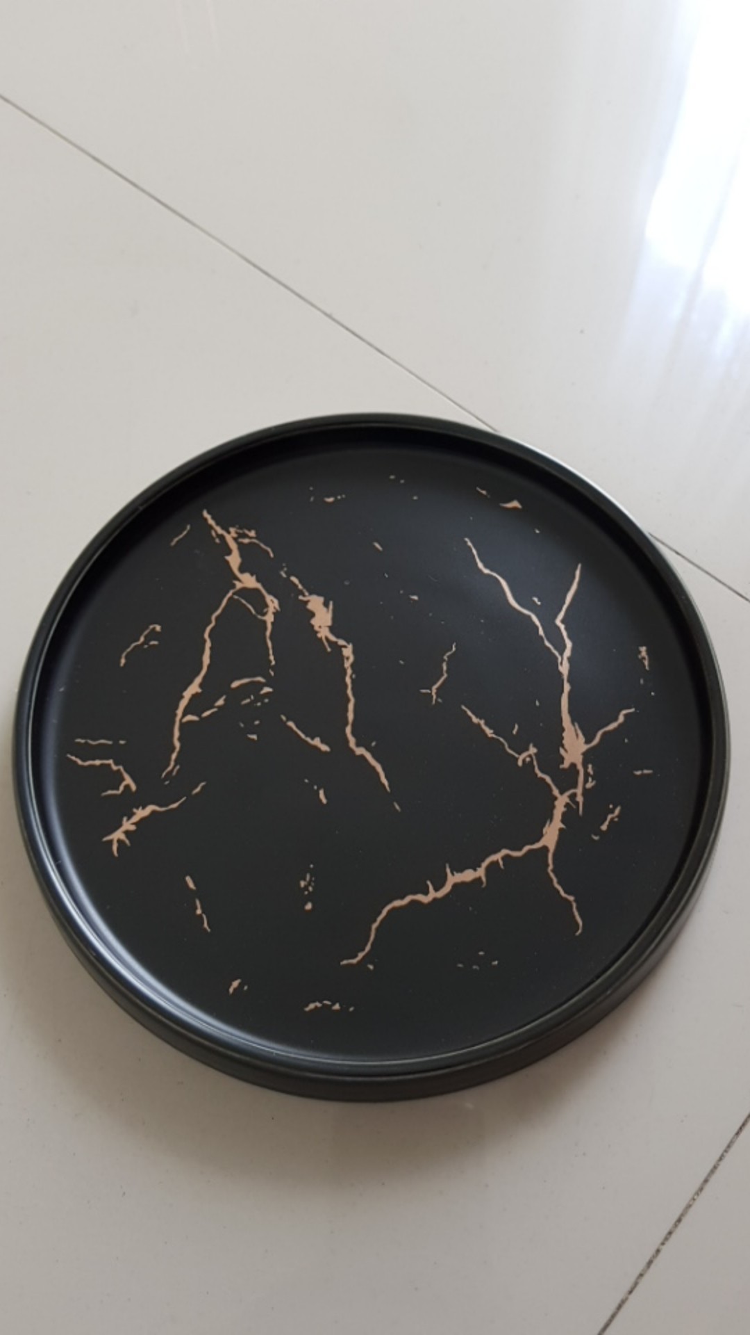 Marble Western Circular Steak Plate Jewelry Plate