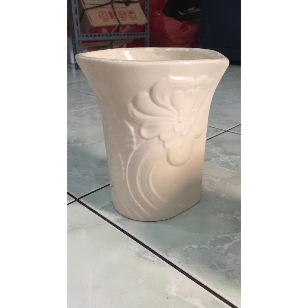 Vas/ Pot Bunga Keramik Motif Anggrek