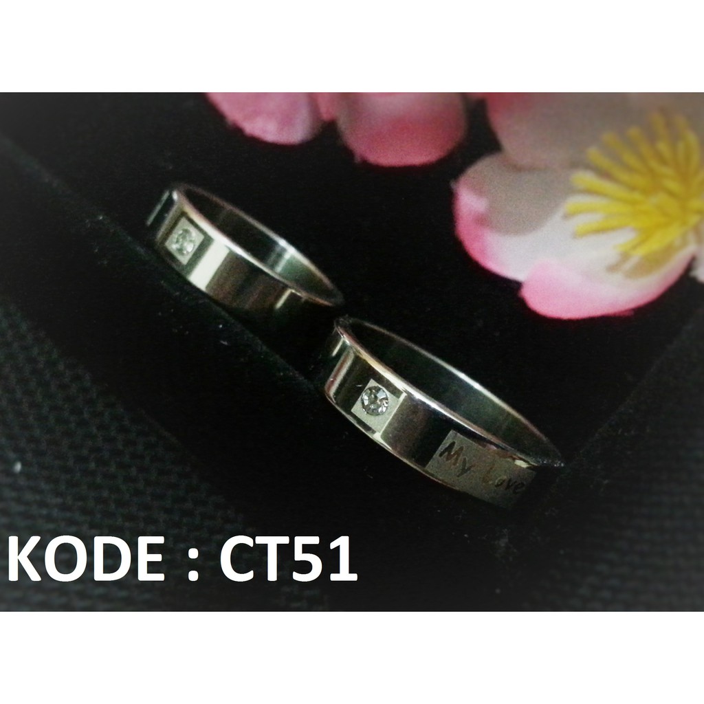 Cincin Couple Titanium ANTI KARAT SELAMANYA PGM CT51