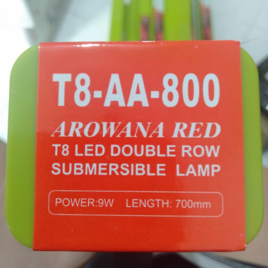 T8 AA800 AROWANA RED SUBMERSIBLE LAMP LAMPU CELUP 9 WATT