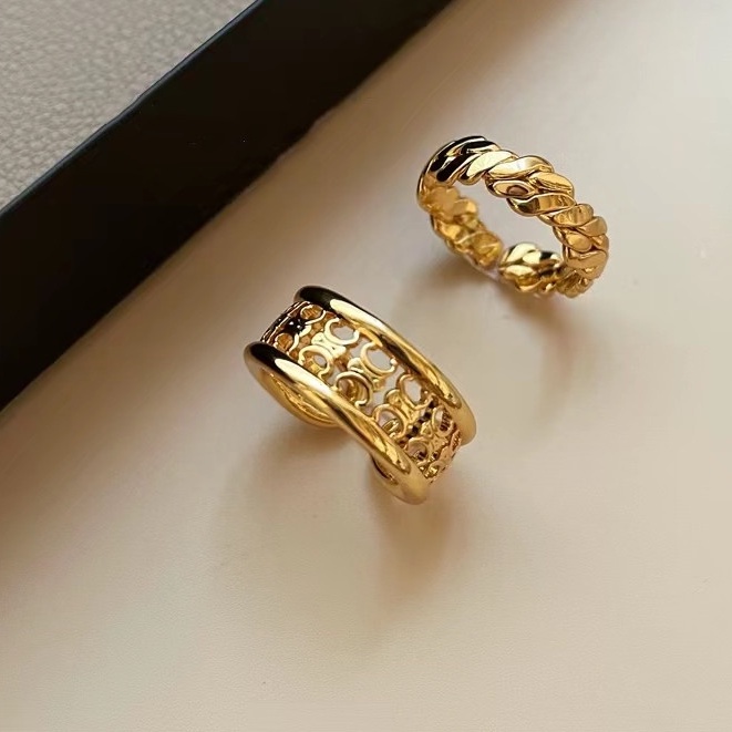 Cincin Model Terbuka Bahan Metal Gaya Perancis Untuk Wanita