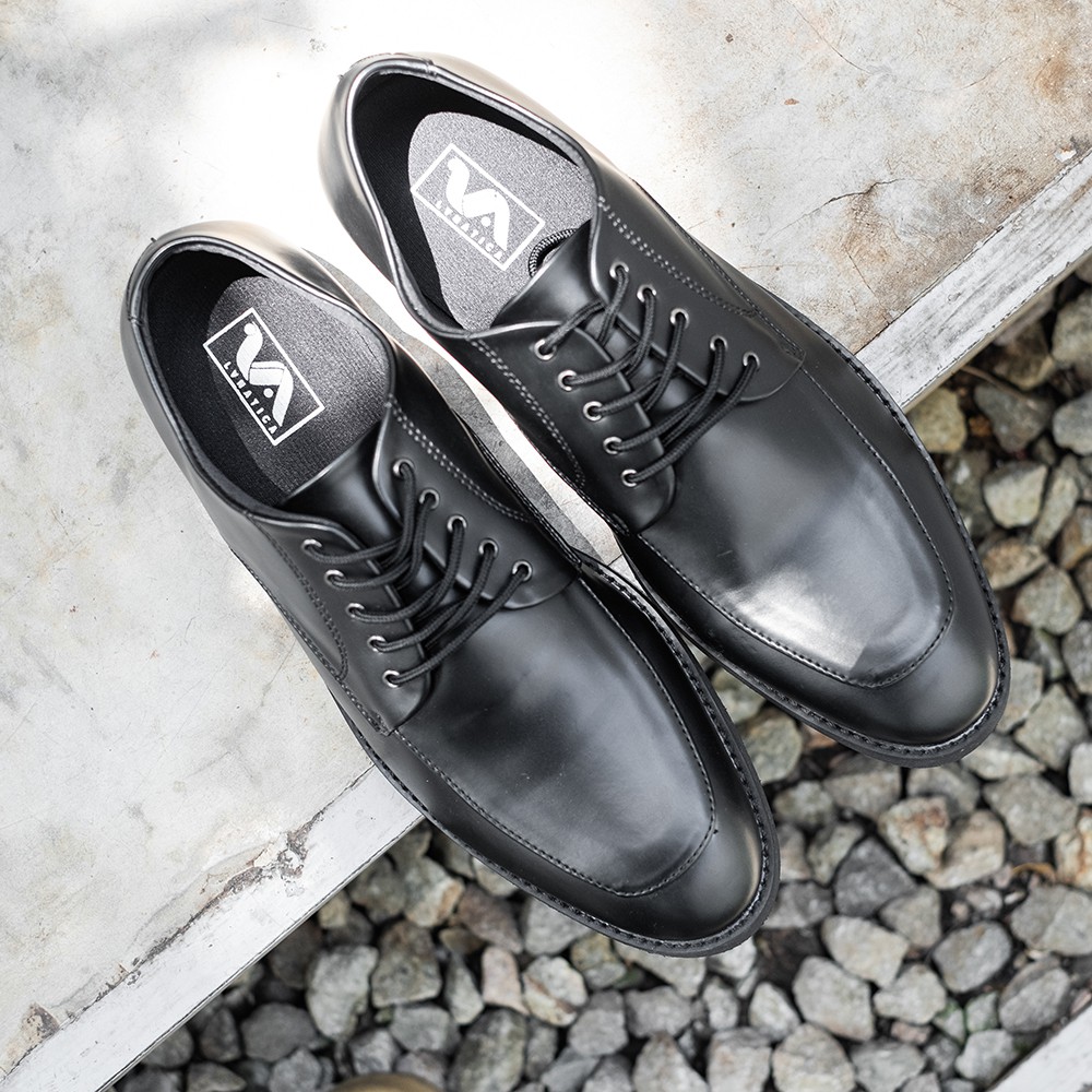 ALAVES BLACK | ManNeedMe x Lvnatica | Sepatu Pantofel Pria Formal / Kantor - Derby Shoes ORI