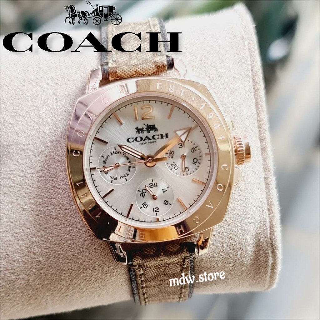 Coach Original Leather Motif Crono Multifunction Jam Tangan Wanita
