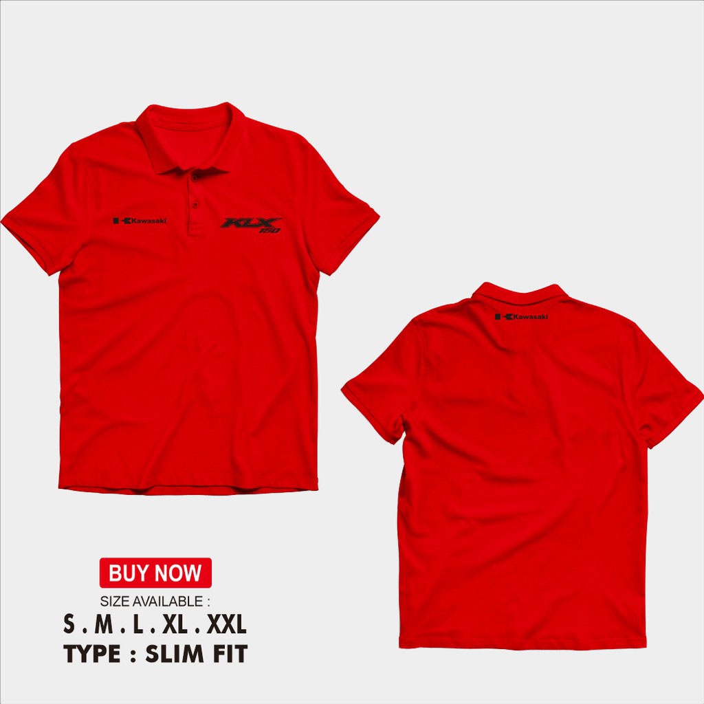 polo shirt kawasaki klx 150 / baju kerah motor klx kawasaki