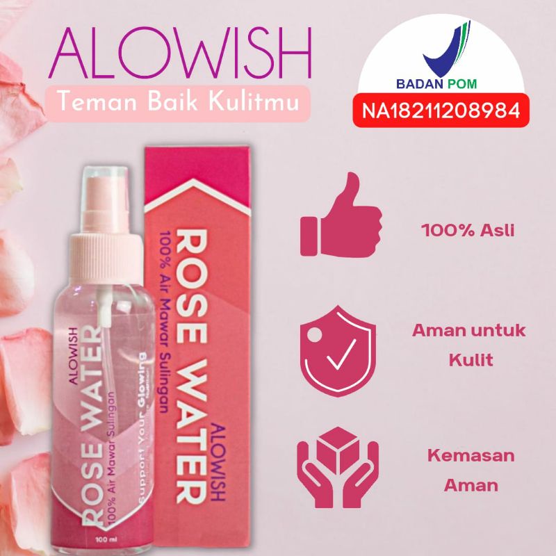 rose water Alowish (air mawar sulingan)