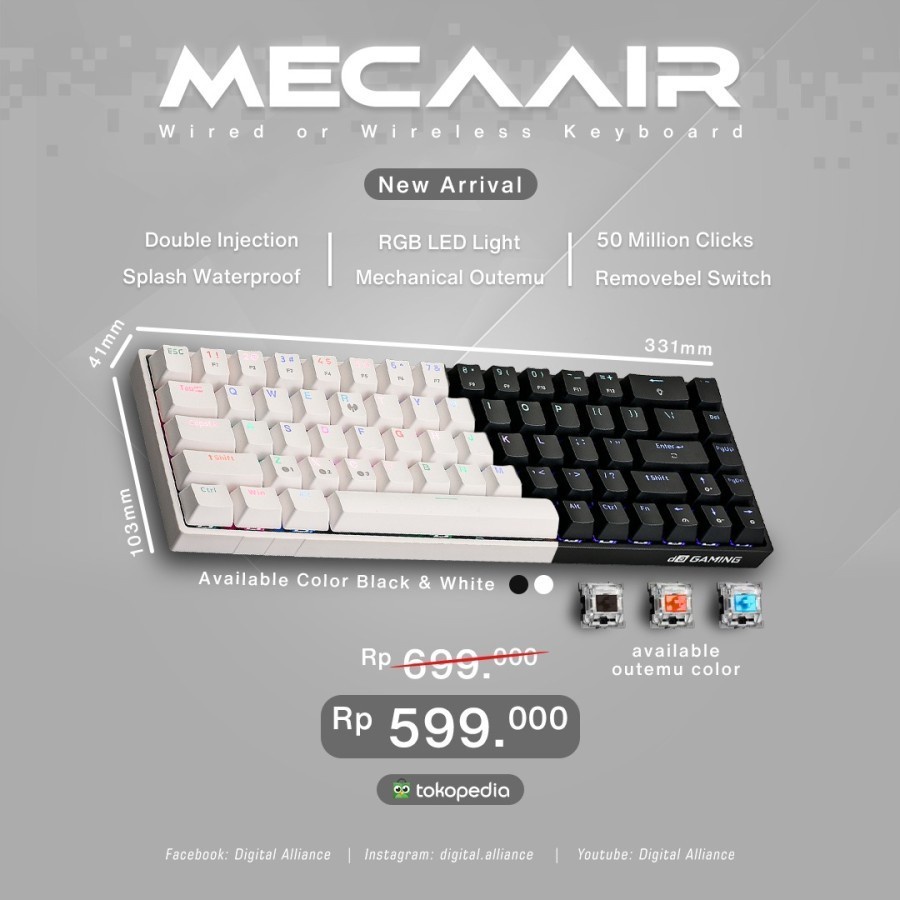 Keyboard Gaming SC Bluetooth Digital Alliance Meca AIR