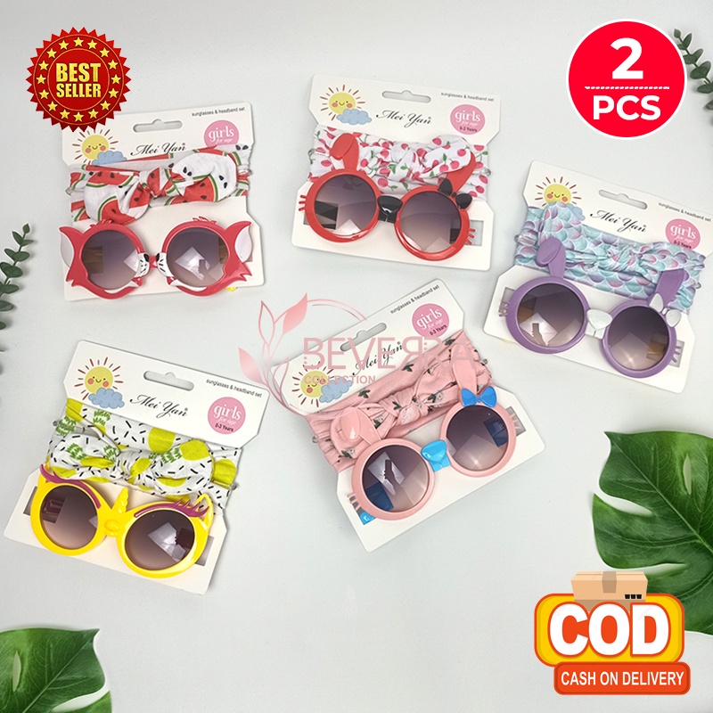 Bandana Bayi Anak perempuan Kacamata Headband bando Set 2in1 fashion korea import ak40