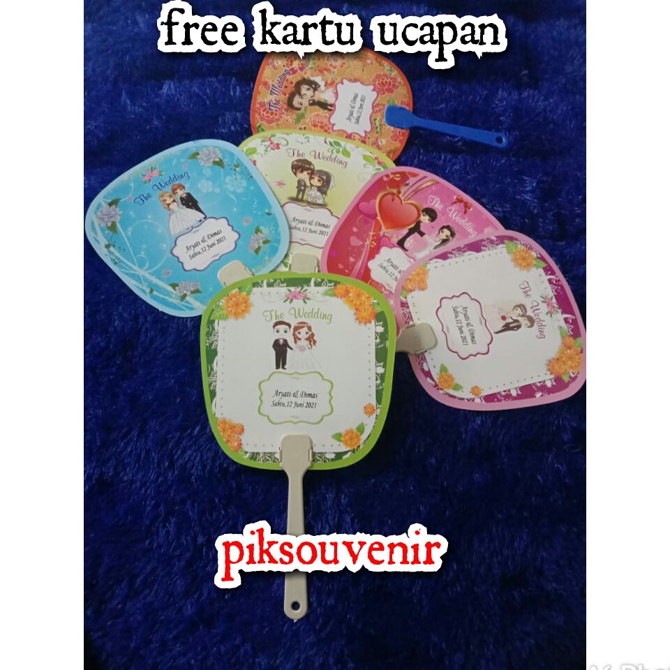 SOUVENIR KIPAS WEDDING | WEDING SABLON NAMA PENGANTIN FREE KARTU UCAPAN