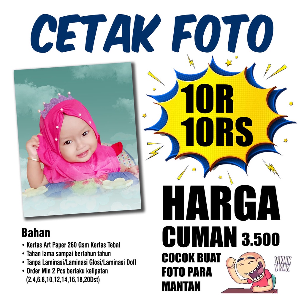 CETAK FOTO 10R,10RS TERMURAH BAHAN TEBAL
