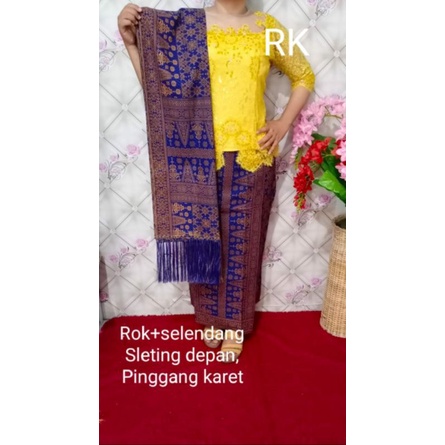 Rok dan Selendang Katun Motif Songket Palembang-1