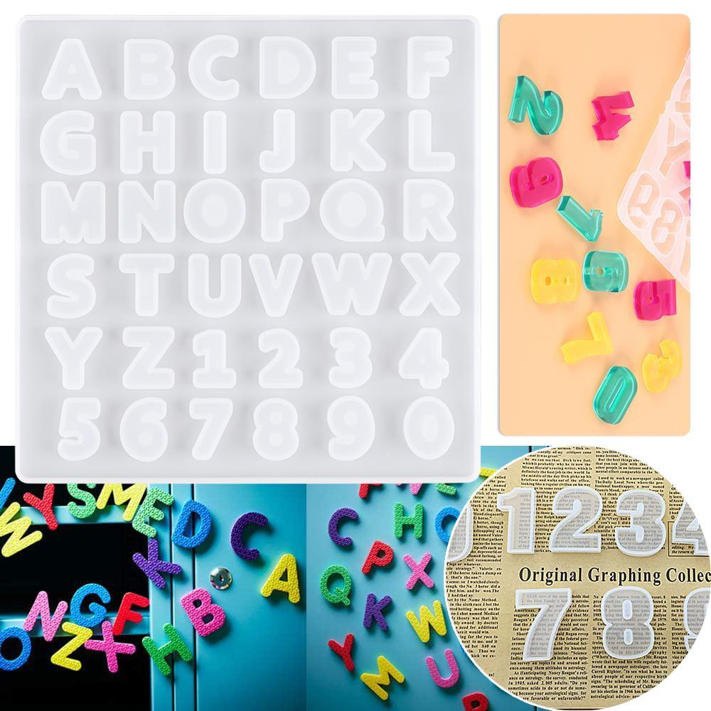 Top Alphabet Number Pendant Resin Casting Silica Gel Handmade Cetakan Resin