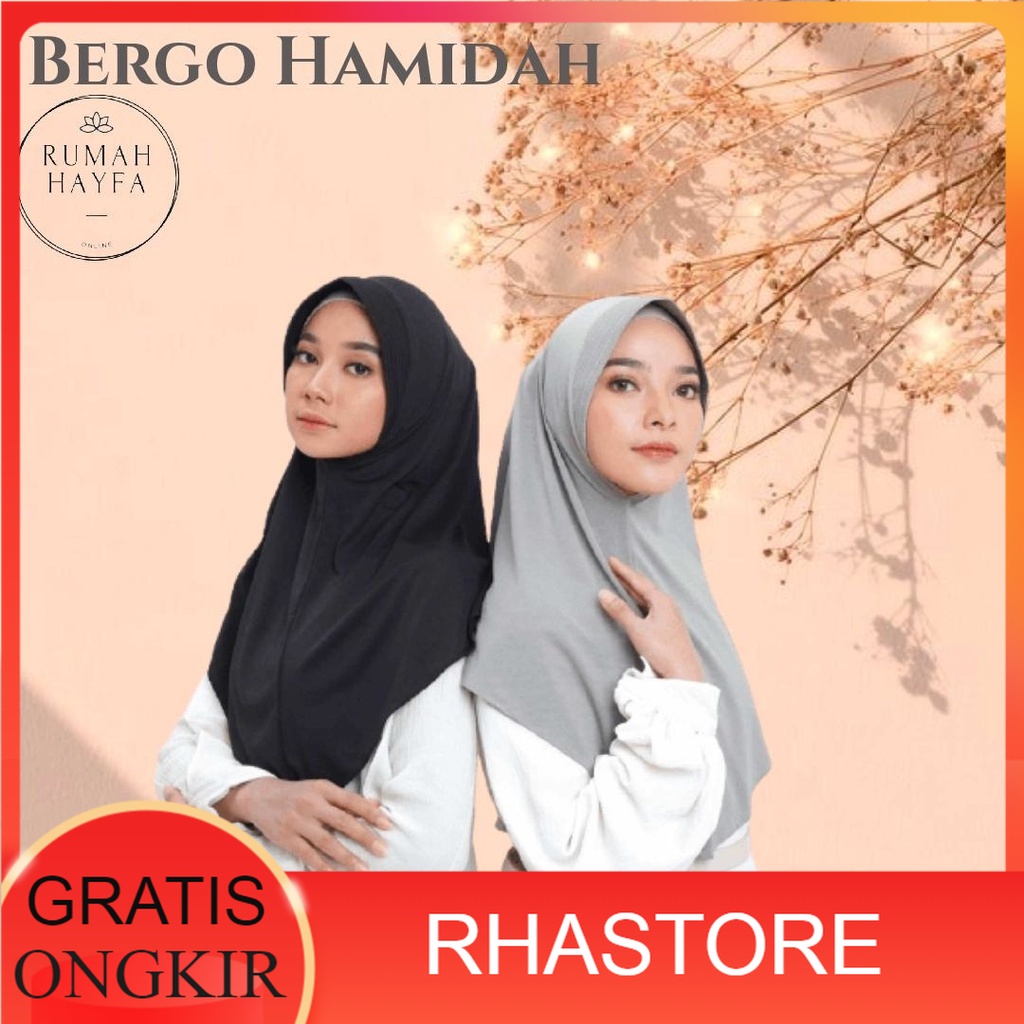RHASTORE - Hijab Bergo Hamidah Kerudung Sport Instan Jilbab Jersey Sarah Krudung Hamida Sport Jumbo 