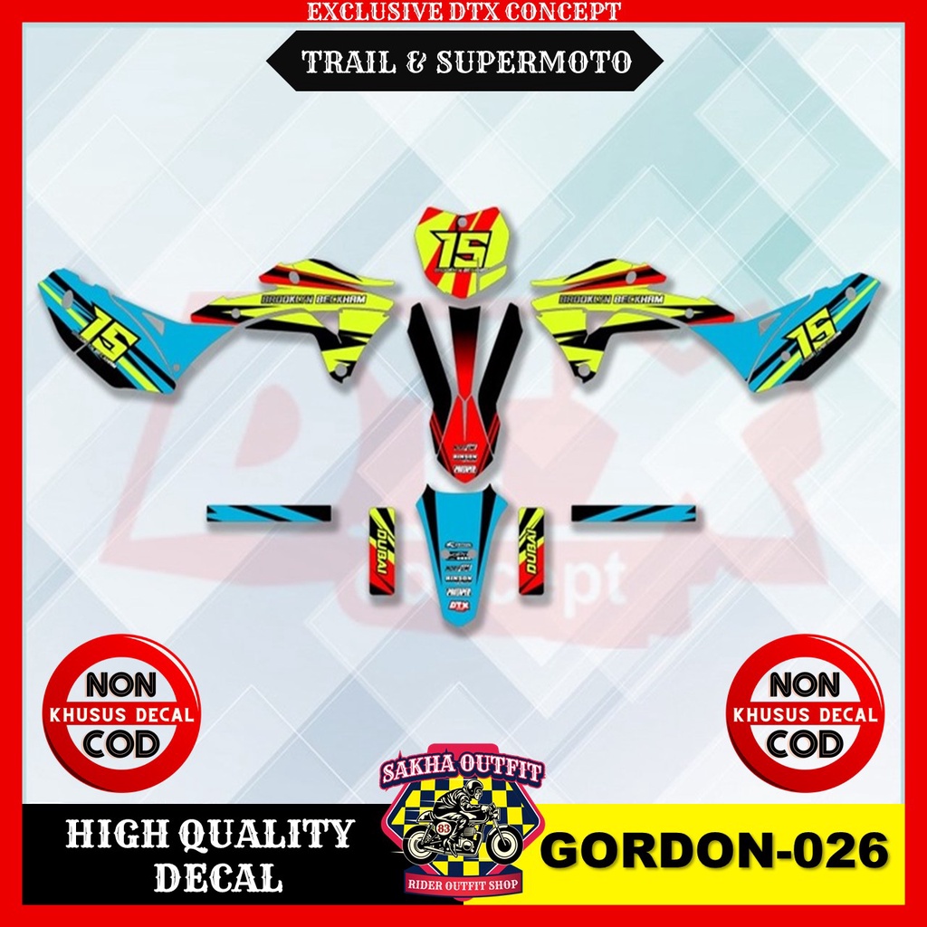 Decal klx gordon decal gordon decal klx gordon full body decal body gordon stiker motor stiker varia