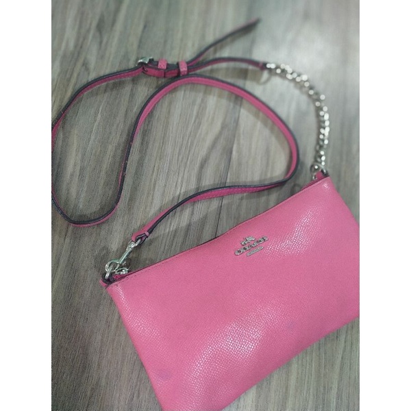 tas wanita sling bag coach pink second preloved bale