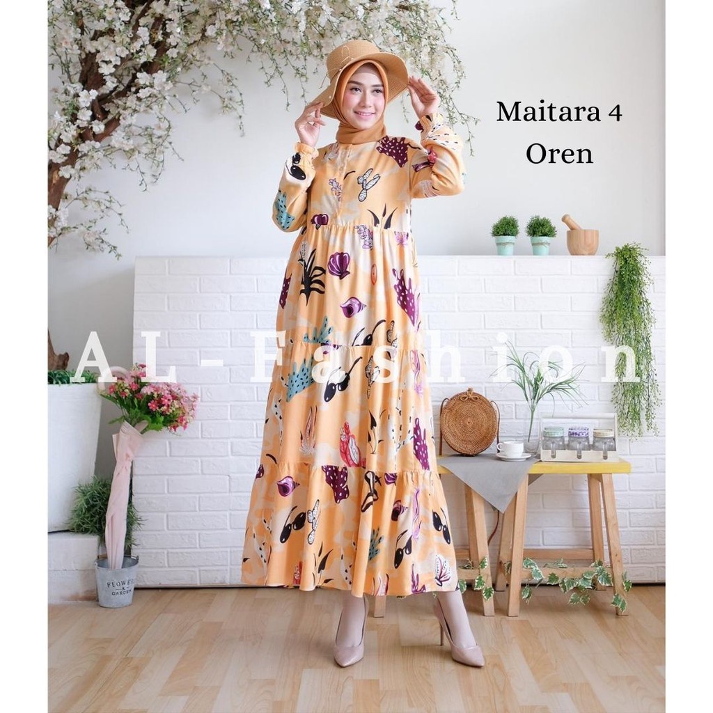 ABA agen baju homey dress gamis wanita MAITARA-MAITARA 04 OREN