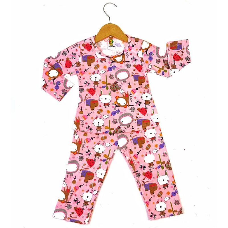 SETELAN FASHION PAKAIAN BAJU ANAK PEREMPUAN 1-2 TAHUN MOTIF BONEKA