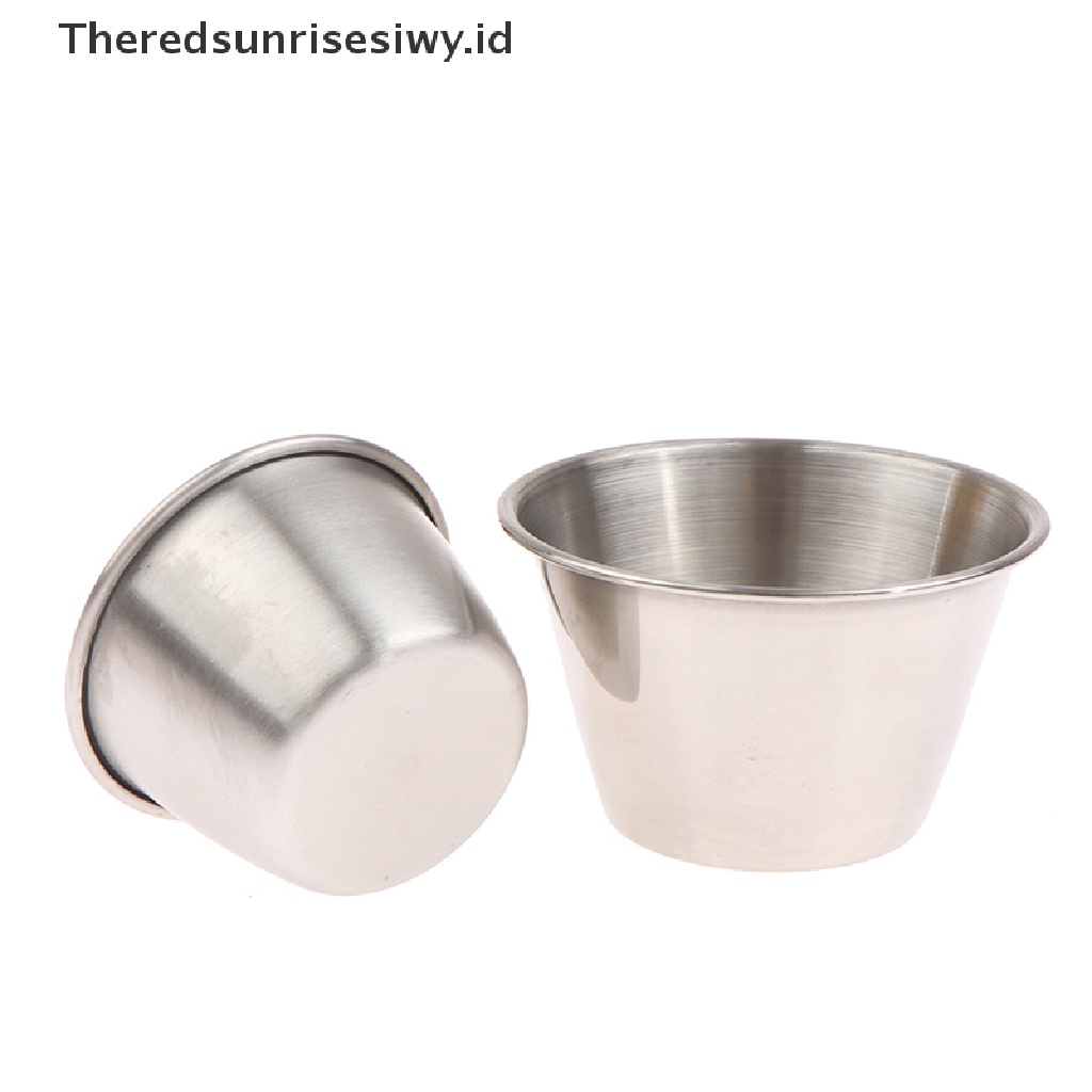 # Alat Rumah Tangga # 2pcs Cangkir Saus Tomat / Salad / Pancake Bahan Stainless Steel