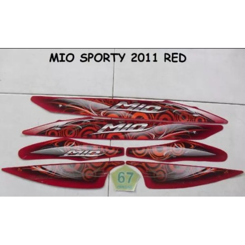 Striping Sticker Motor Yamaha Mio Sporty 2011 Merah