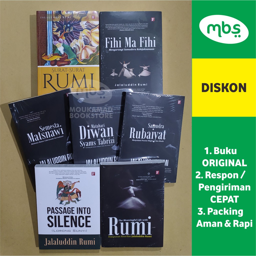 PAKET BUKU JALALUDDIN RUMI 7 BUKU ORIGINAL Shopee