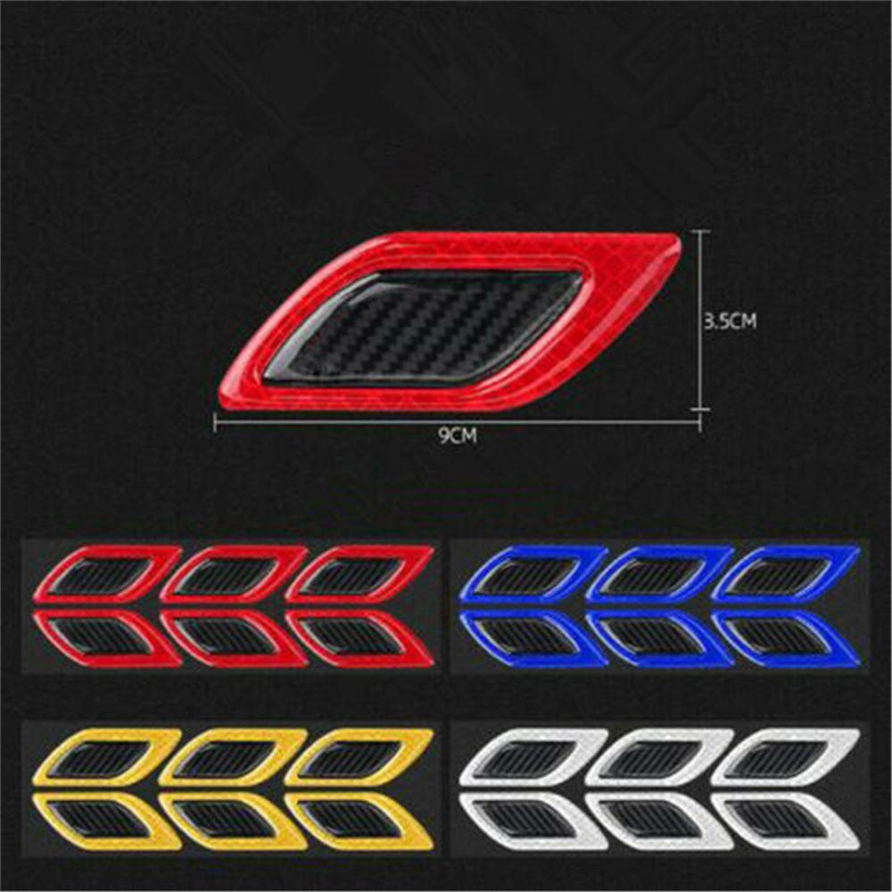 Top 6pcs/Set Stiker Reflektif Mobil Ekor Dekoratif Eksterior Mobil Universal Safety Safety Warning Sticker Anti Gores