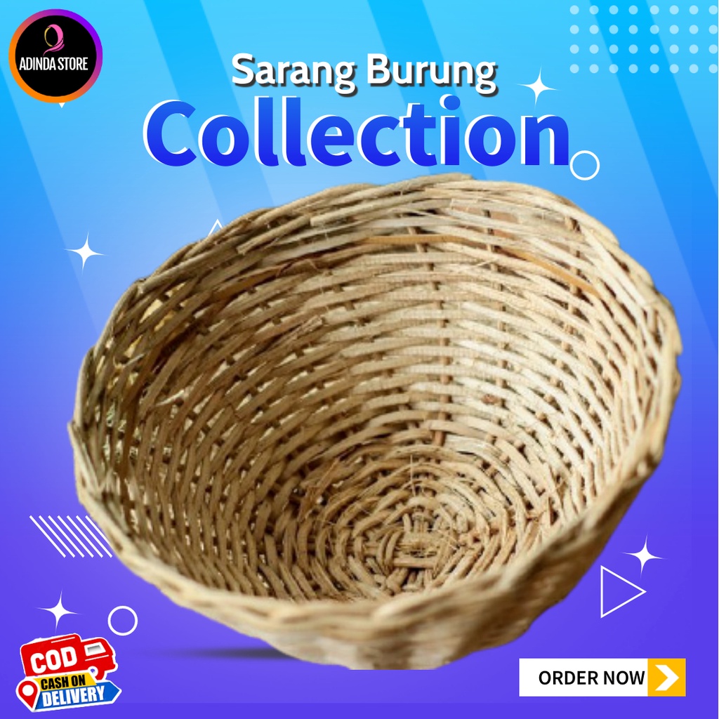 SANGKAR SARANG BURUNG LOVEBIRD KENARI ANYAMAN ROTAN KERANJANG BULAT MURAH