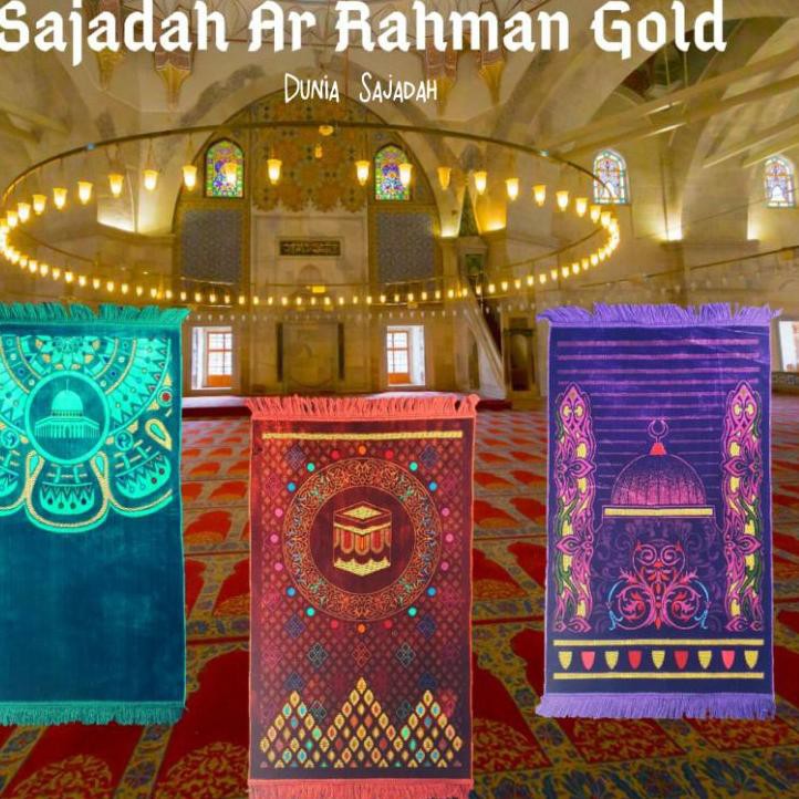 ☪ Sajadah Turkey Tebal Ar Rahman Gold ➥
