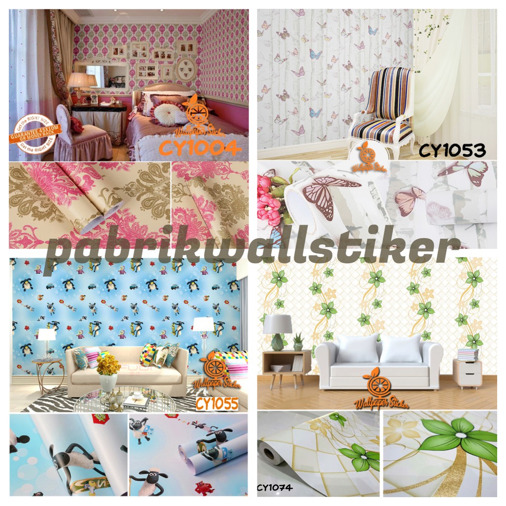 Wallpaper hiasan dinding dekorasi dinding kamar dekorasi dinding ruangan ukuran 45cmx9meter