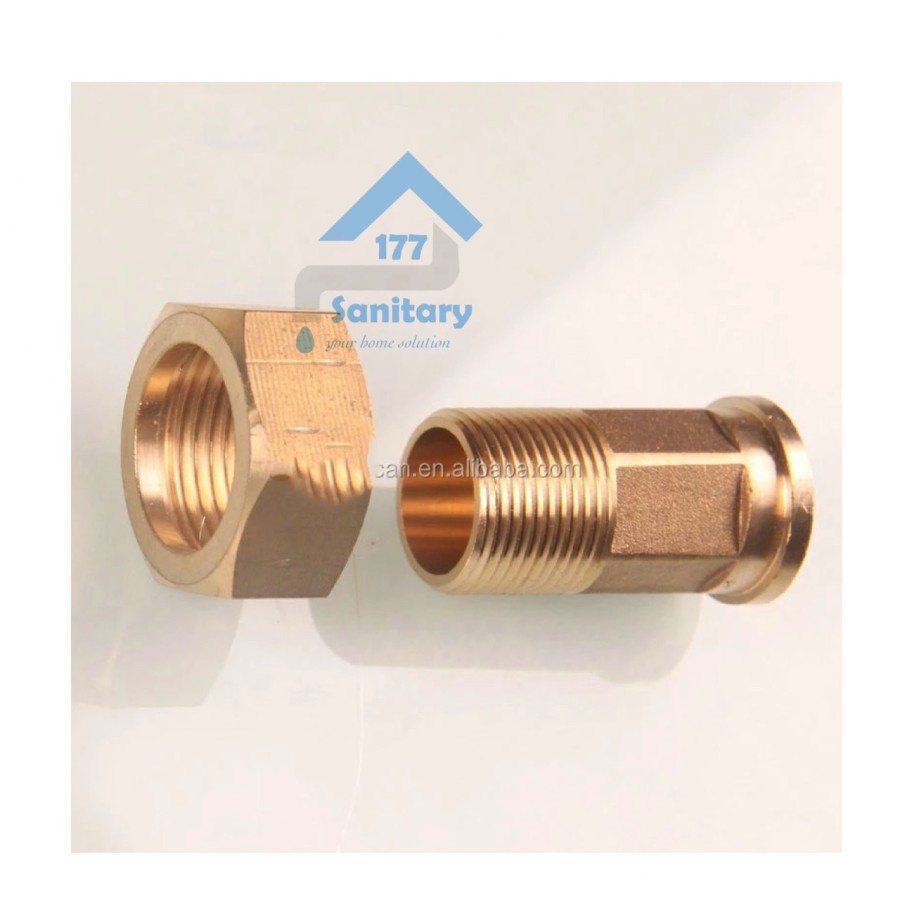 Sok Sambungan Pipa Kuningan GJ901 - Nepel Fitting Sock pipe Connecto Brass Naple 3/4inch ke 1/2inch