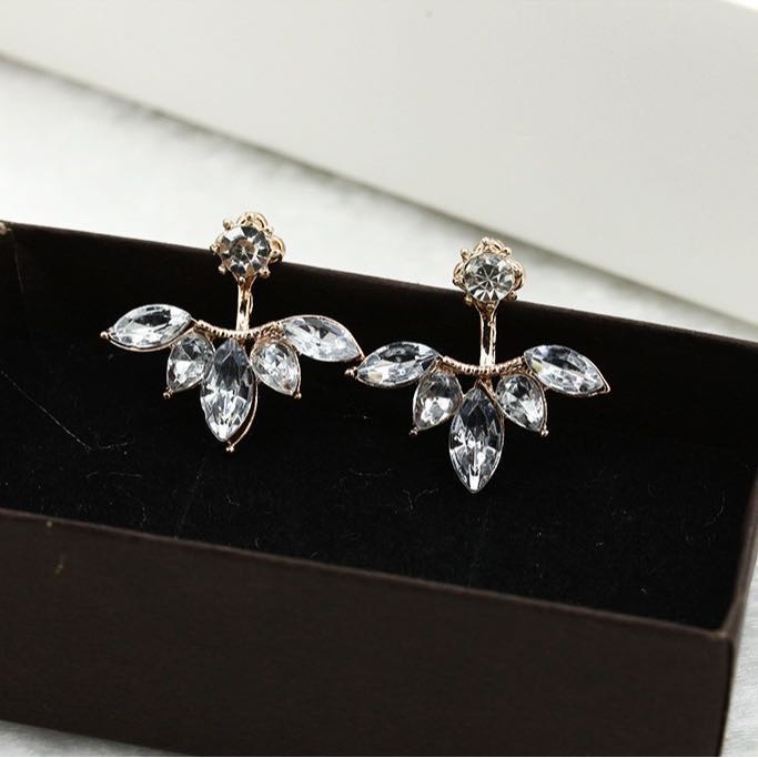 ✿AYN✿ Anting Berlian Paduan Aster FA95 Dengan Anting Daun Berlian /Anting Versi Korea Daun Berlian Wanita