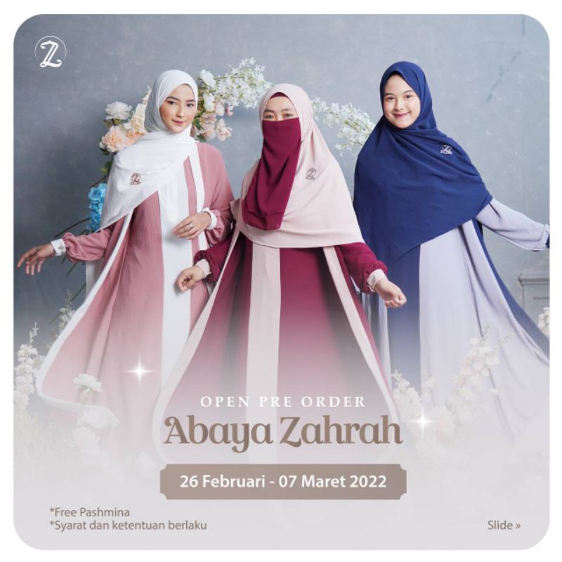 OPEN PO SD 7 MARET ‼️ Abaya Zahrah Set Pashmina by Zalona Store