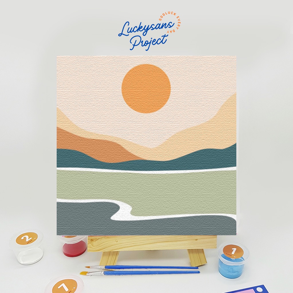 

DIY paint by number kit , paint by number pemandangan , media lukis , alat bantu lukis