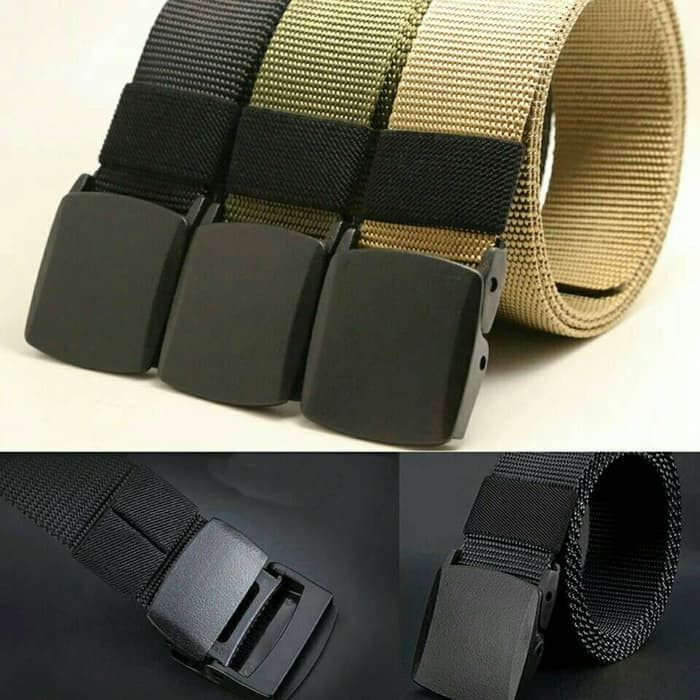 Ikat pinggang canvas tactical military belt anti metal detector