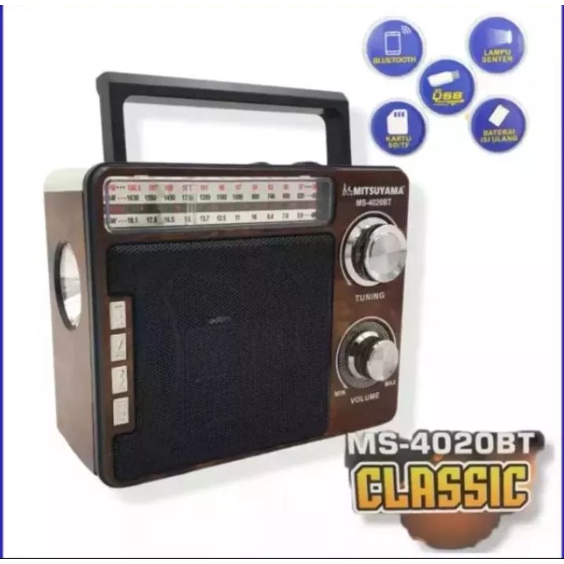 DRN - RADIO DIGITAL MITSUYAMA MS-4020BT CLASSIC FM RADIO/AM/SW/FM L