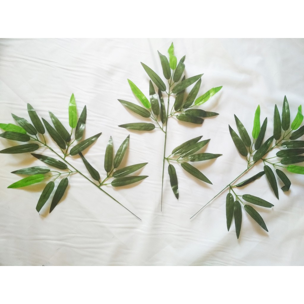 Daun Bambu Artifisial Bunga Plastik Imitasi Palsu Sintetis-3
