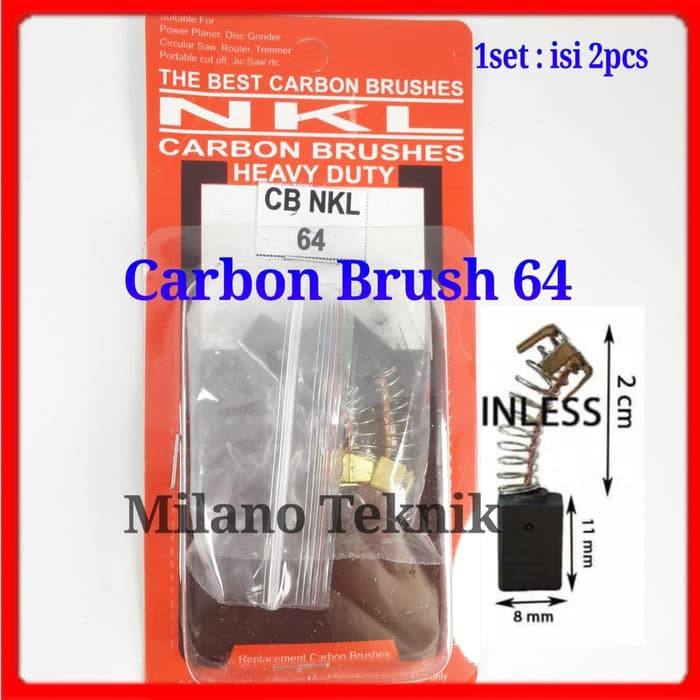 Carbon Brush NKL 64|arang u / mesin bor CB 64