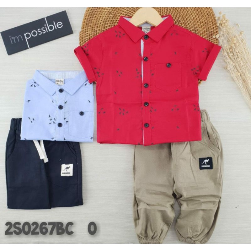 USON - KEMEJA ANAK-SETELAN,  SETELAN KEMEJA ANAK COWOK IMPORT USON /SETELAN KEMEJA ANAK LAKI-LAKI /S